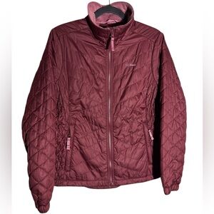 L.L Bean Fleece Lined Primaloft Jacket Women’s size Medium Maroon color
